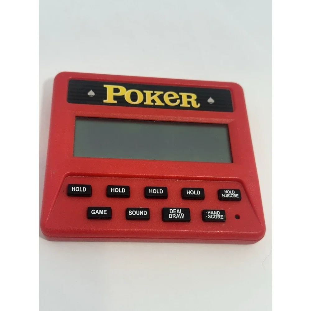 5-in-1 Hand Held Poker Game - 0.625 in long x 3.875 wide x 3.375 high, Red